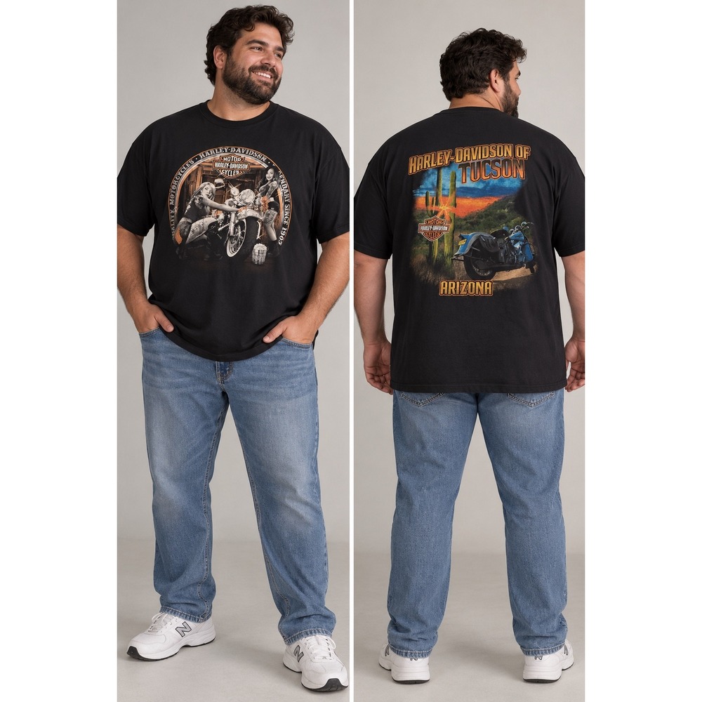 Harley-Davidson Tucson Arizona Graphic T-Shirt Mens 3XL Black Biker Tee USA Made